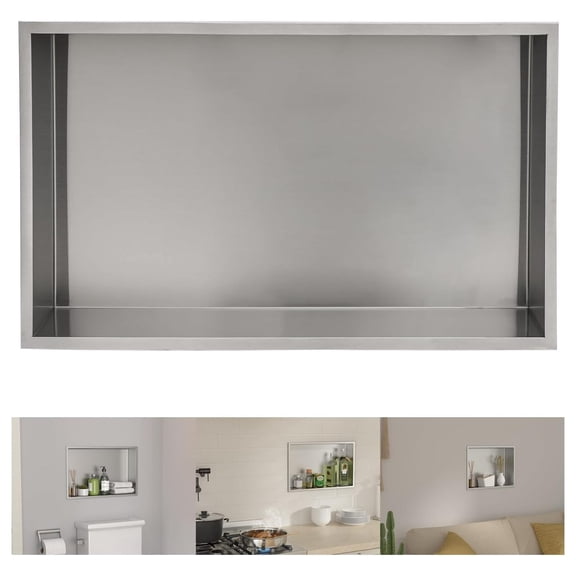 YIDOADFEAP Shower Niche 20" x 12" Rectangle Double Bathroom Niche, No Tile Needed Recessed Shower Niche Shelf Wall Niche Insert for Bathroom Storage,Niche Bathroom Shower Storage Shower Shelf