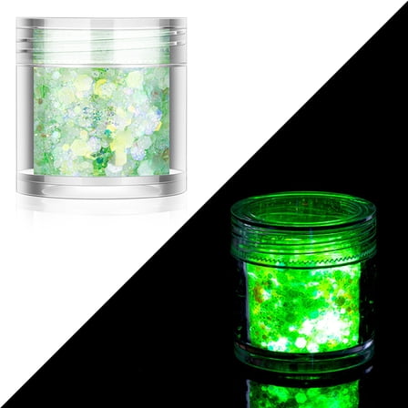 YIEMEEN 1/12 Color Luminous Cosmetic Glitter Hexagon Sequin Glow in The Dark Glitter
