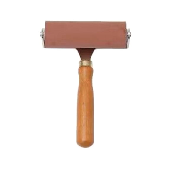 YIEMEEN 1/3Pcs Rubber Roller Wood Handle Brayer Tool for Printmaking, Glues Roller for Block Printing Stamping