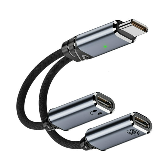 YIEMEEN 100W Fast Charging Double Head USB C Splitter Headphone Charger Adapter Type C To USB C USB 2.0 Splitter Charging Cable