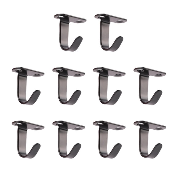 YIEMEEN 10Pcs Black Single Coat Hook Stainless Steel Hangers for Bedroom and Living Room Multipurpose Wall Ceiling Hooks