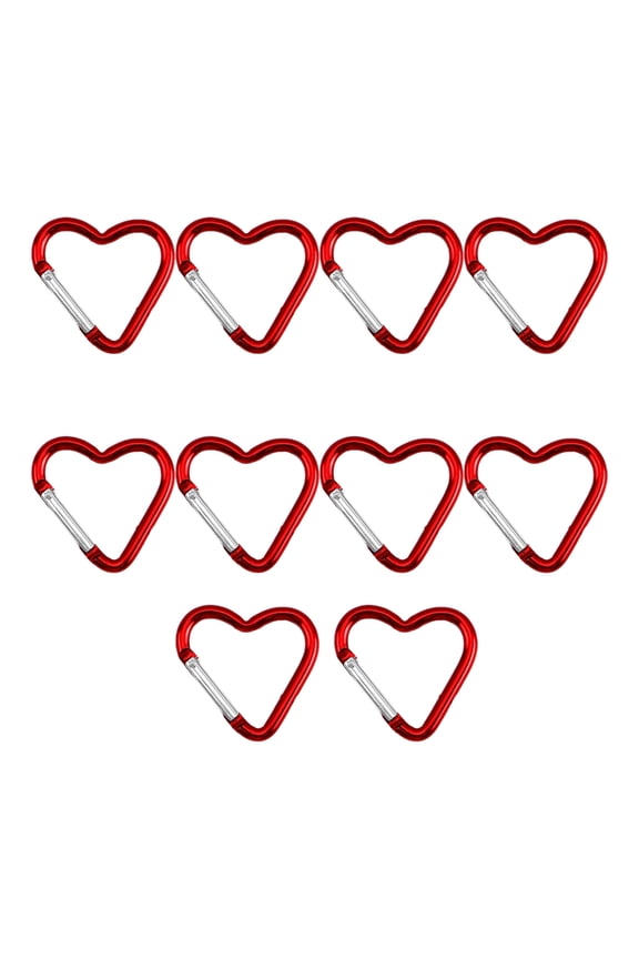 YIEMEEN 10pcs Heart Designs Climbing Carabiner Keyring for Secure Key Organization