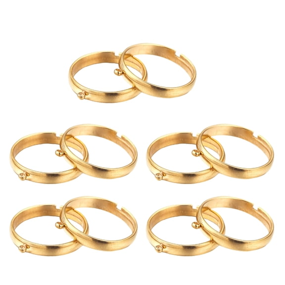 YIEMEEN 10pcs Jewelry Component Stainless Steel Adjustable Rings Blank Jewelry Supplies