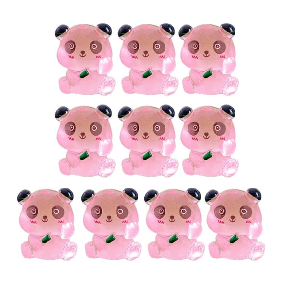 YIEMEEN 10pcs Miniature Luminous Panda Figurines Micro Landscape Ornament Cute Panda Desk Decoration Mini Home Garden Figurine
