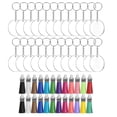 thumbnail image 1 of YIEMEEN 12/24Pcs Circle Discs Transparent Round Acrylic Blank + Tassel Pendant Keychain, 1 of 12