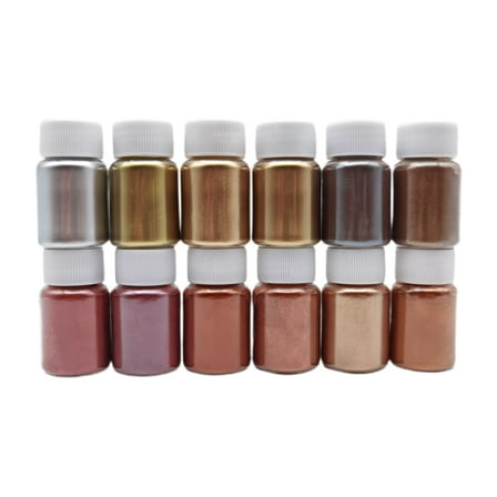 YIEMEEN 12 Colors Metallic Pigment Powder Mica Powder Fine Resin Pigment Powder Epoxy Resin Dye for Clay Jewelry Candle Soap Paint Making