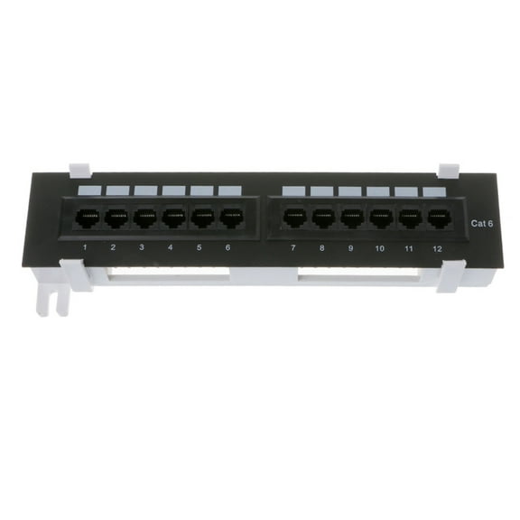 YIEMEEN 12-Port Blank Patch Panel Rack Mount Cable Management For Cat5e/Cat6 RJ45 Ethernet Modules Panel