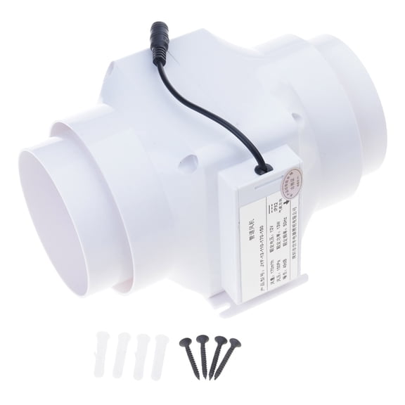 YIEMEEN 12V 5.5x2.1mm Powerful 4inch Inlines Duct Fan with Adjustable Airflows for Home