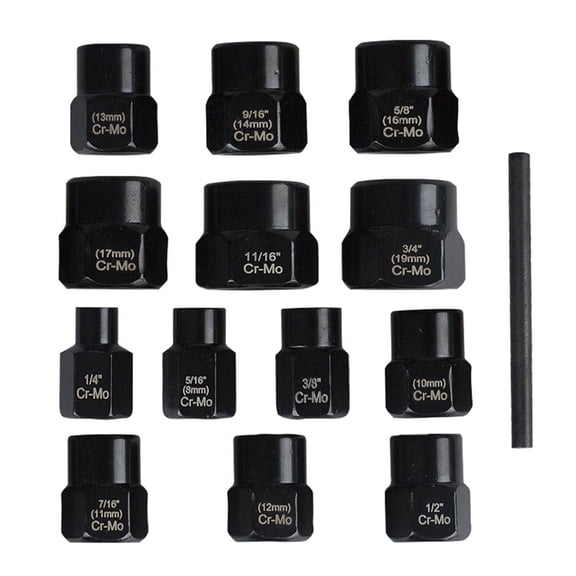 YIEMEEN 14Pcs/Set Impact Socket Wrench for Easy Nut&Bolt Extraction, Metal Construction