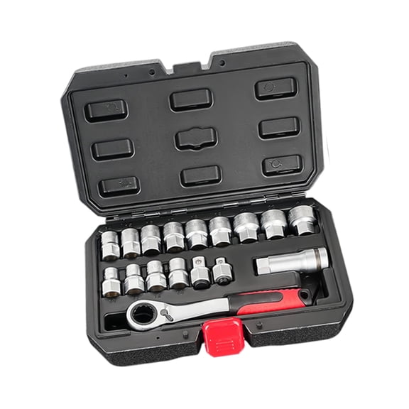 YIEMEEN 17 Unit Heat Processed Fastener Tool Set With 72 Tooth Smooth Operation