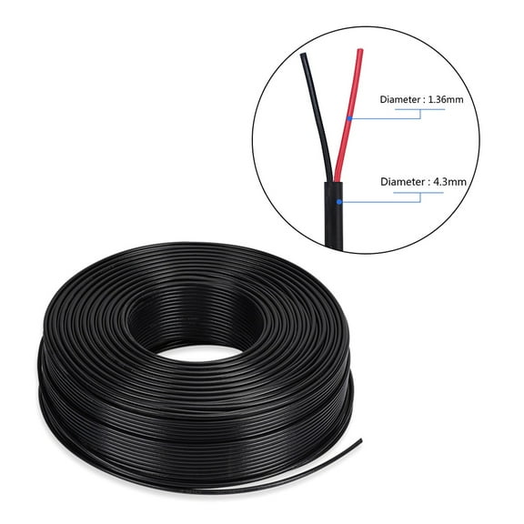 YIEMEEN 2 Pin 2 Color Red Black Cable Hookup Electrical Wire LED Strips Wire for DC Flexible Wire Extension Cord 18/20/22AWG