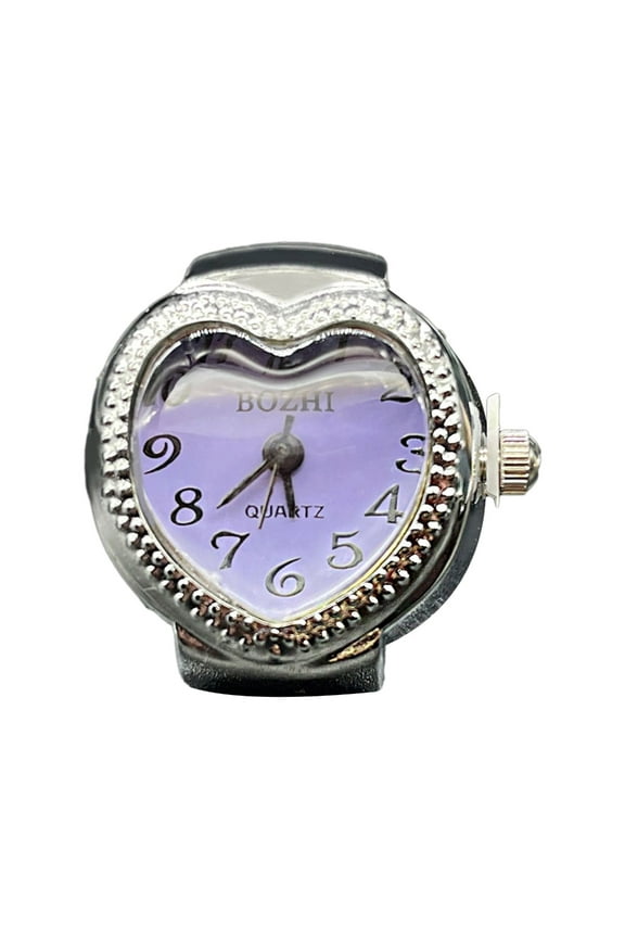 YIEMEEN 2023 Heart Punk Adjustable Quartz Watch Ring for Women Men Vintage Couple Rings