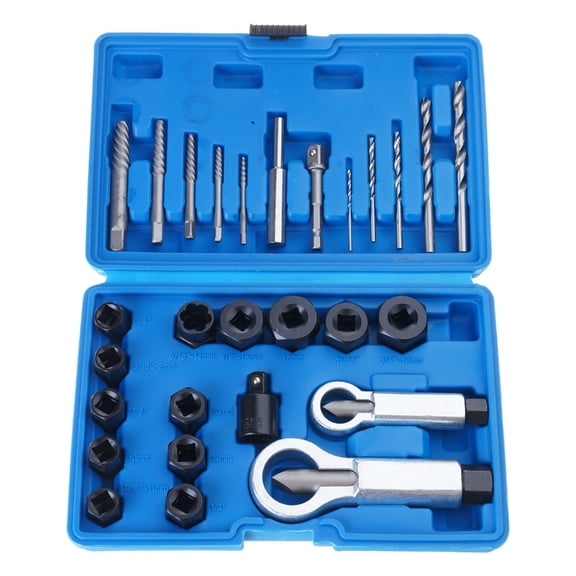 YIEMEEN 28Pcs Screw Extractors Nut Splitter Cracker Impact Nut Bolt Removal Drill Bit Kit Bolt Extractor Tool For Damaged Screws