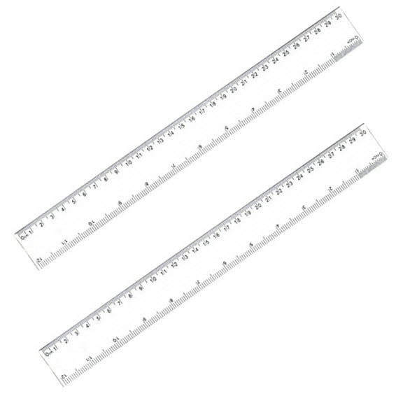 YIEMEEN 2PCS Straight Ruler Drafting Ruler Measuring Range 0-30cm for Student Teacher