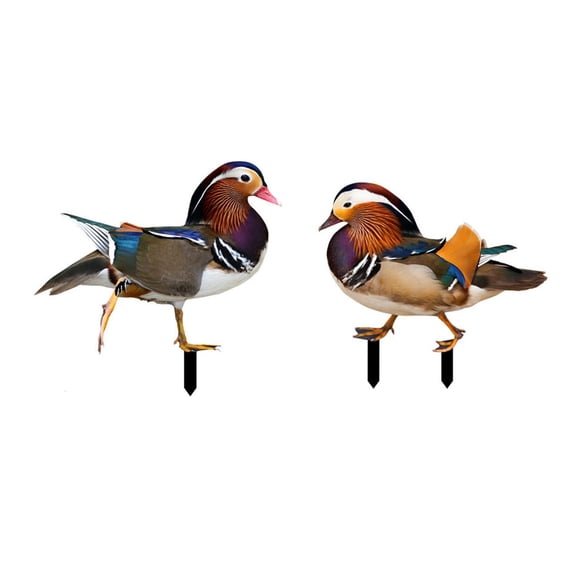 YIEMEEN 2Pack Garden Duck Stake Decorative Yard Patio Lawn Acrylic Stake Art Decoration Statue Sculpture Outdoor Ornament