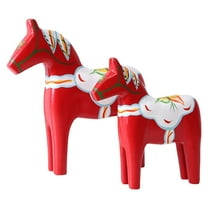 YIEMEEN 2Pcs Wooden Dala Horse Statue Decoration Ornaments for Home and Office Tabletop