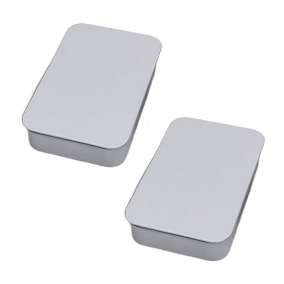 YIEMEEN 2pcs Fashionable Rectangular Sturdy Iron Home Storage Tins with Sliding Lids for Portable Household Daily Casual Use