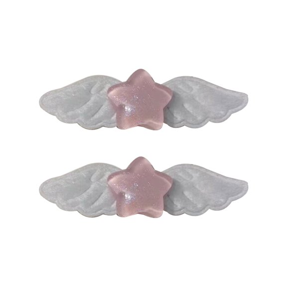 YIEMEEN 2pcs Lovely Pill Star Wings Hair Clip Sweet Hairpins Fashion Hair Side Clip
