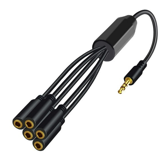 YIEMEEN 3/4/5/6 Way 3.5mm AUX Cable 1 Male to Multiple Female Connectors Extension Cord AUX Wire Line for Speaker Headphones