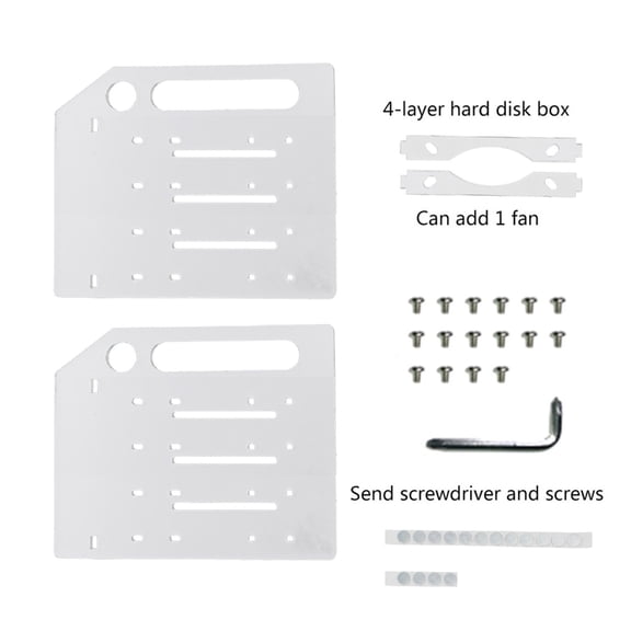 YIEMEEN 3.5 In Acrylic Hard Disk Bracket DIY Desktop PC External Hard Drive Shelf Cage