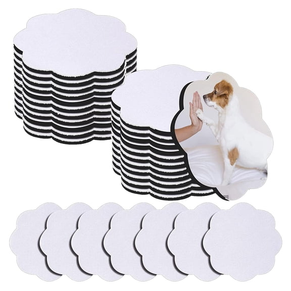 YIEMEEN 30 Pcs Sublimation Blanks Coaster Art Blank Cup Mat Heat Press Rubber Coasters for Creative Your Own Coaste