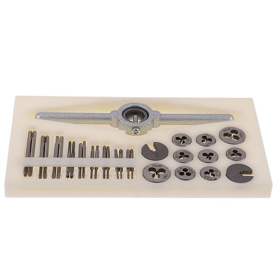 YIEMEEN 31Pcs Mini HSS Metric Thread Plugs Taps Dies Wrench Handle Set M1-M2.5 Screw New
