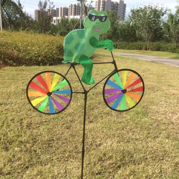 YIEMEEN 3D on Bike Windmill Wind Spinner Ornament Accessory for Outdoor Gadren Yard Decoration Ornaments Supplies