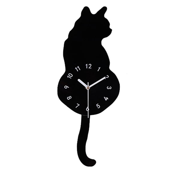 YIEMEEN 3D Motion for Cat Wall Clock Acrylic Easy to Read for Indoor Hotel Home Cafe Dec