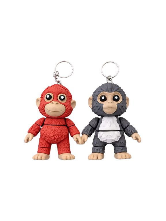 YIEMEEN 3D Printed Punch Monkey Pendant Cars Bags and Key Ornament Keychain