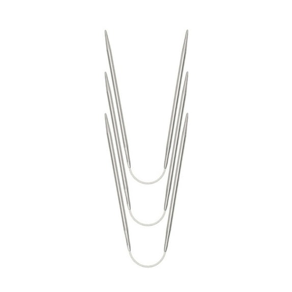 YIEMEEN 3PCS Metal Circular Knitting Needle with Wire Steel Circular Weaving Needle for Sock Blankets Hat Weaving