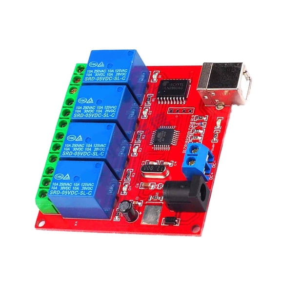 YIEMEEN 4 Channel 5V 12V 24V USB Relays Module Computer Intelligent for Automation