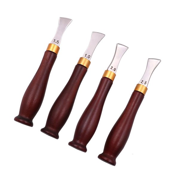YIEMEEN 4 Pcs 1.0mm 1.5mm 2.0mm 2.5mm Leather Tool Leather Edges Crafting Tool Leather Edges Creaser Tool