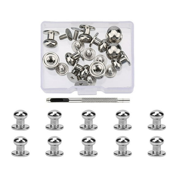 YIEMEEN 4MM 7MM 8MM Round Head Button Studs for Leather, Metal Screws Spikes and Studs