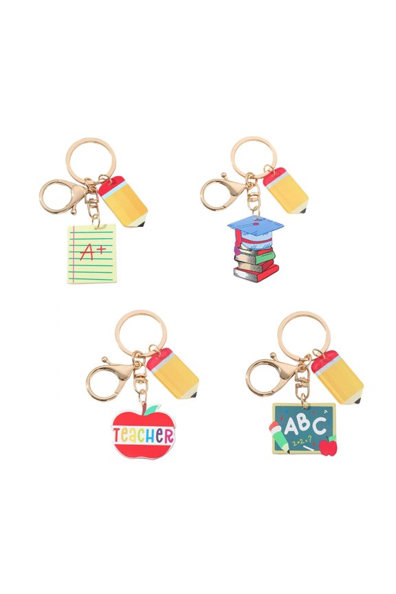YIEMEEN 4xCreative Stationery Pencil Keychains Excellent For School Parties And Rewards