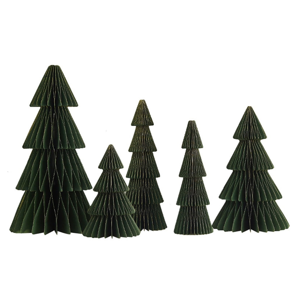YIEMEEN 5 Piece Sustainable Christmas Decoration Set Paper Craft Tree ...