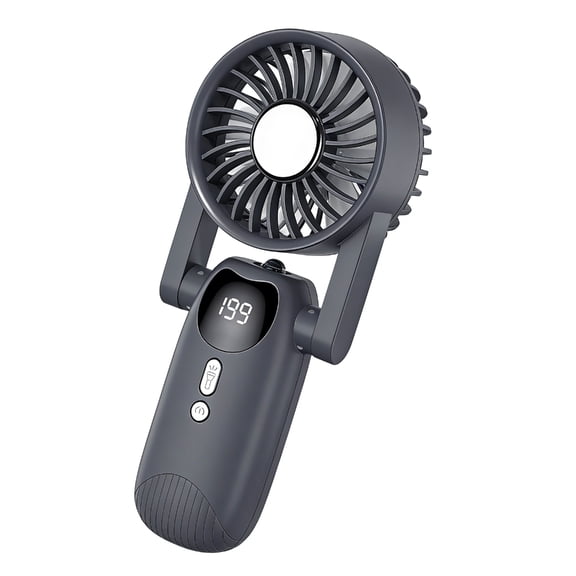 YIEMEEN 5 Speed Quiet Handheld Fan With Bright Flashlight And USB Charging Port
