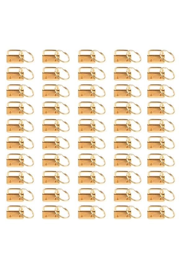 YIEMEEN 50 Pcs Key Fob Hardware Key Chain Fob Wristlet with Key Rings for Wristlet Keychain Key Chain Making Hardware Supplies