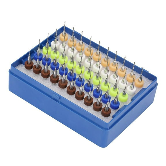 YIEMEEN 50 Pcs Print Circuit Board PCB Drill Bits 0.5-0.9mm Spiral Flute CNC Router Bits