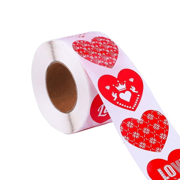 YIEMEEN 500Pcs Love Heart Sticker Wrapping Labels 25mm 38mm Sealing Sticker for Envelopes Present Box Valentines Cards Candy Bag