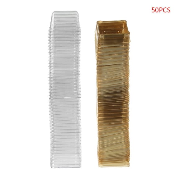 YIEMEEN 50g Square Moon Cake Trays Mooncake Packaging Box Container Holder 50 Sets