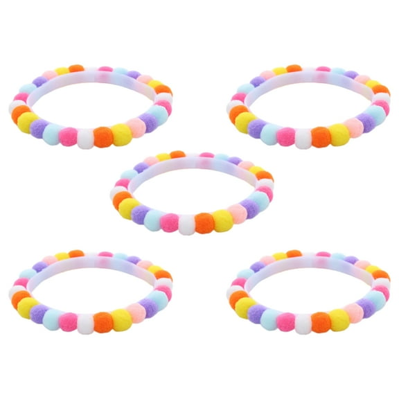 YIEMEEN 5Pieces Comfortable Plush Pet Collars with Furry for Cats and Dogs Pompoms Cats Collar for Birthday Party
