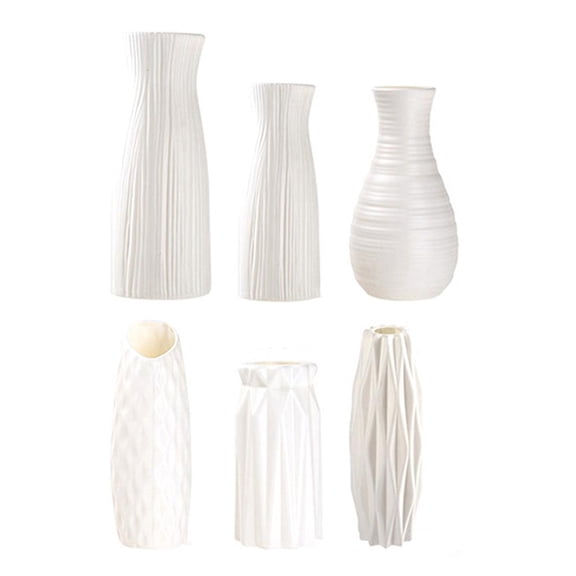 YIEMEEN 6PCS Elegant Plastic Flower Vases Holder Simple Small Flower Storage Bottle For Natural Interior Decoration