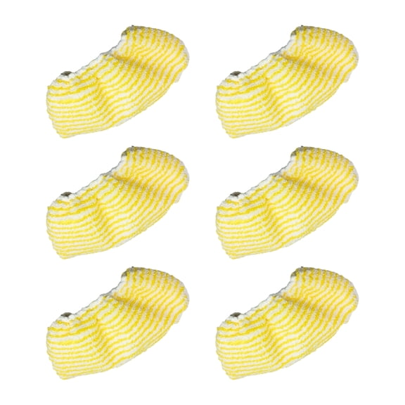 YIEMEEN 6Pcs Quick Install Steams Mop Replacement Pads Yellow Polyester Fabric Cloths Covers For Powerful Grimes Elimination