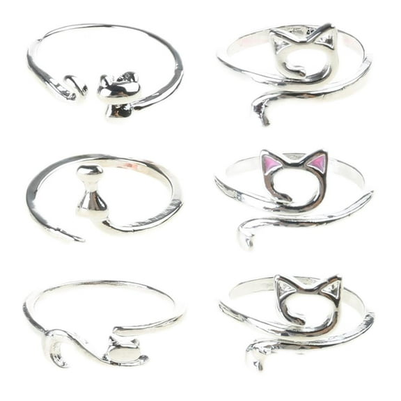 YIEMEEN 6x Cats Ear Crochet Rings Adjustable Crochet Tension Rings Crochet Loop Rings Crochet Tool for Knittings Crocheting