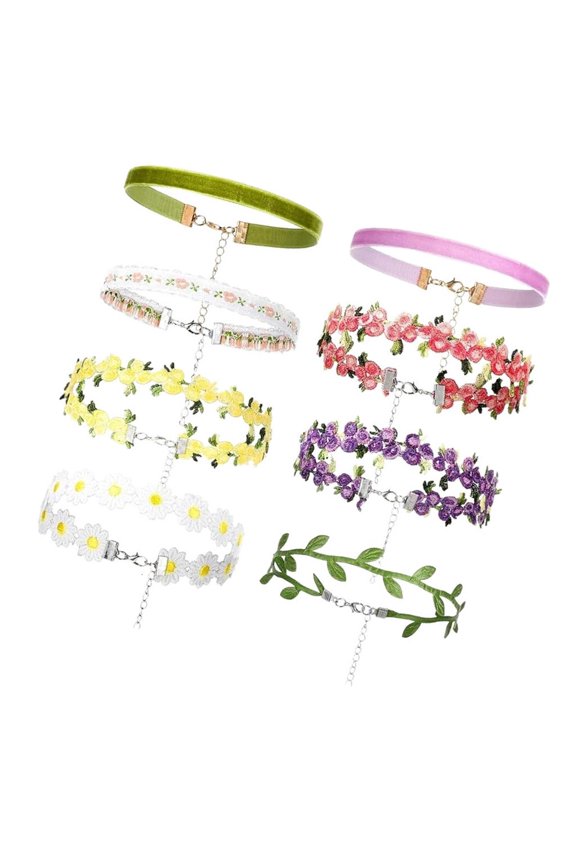 YIEMEEN 8 Necklaces In A Set Delicate Floral Patterns Adjustable For All Neck Sizes