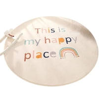YIEMEEN 80cm Nordic Style Rainbow Letters Round Area Rug Pad Kids Baby for Play Crawling Mat Bedside Non-Slip Floor Carpet Children Nursery Bedroom Decoration