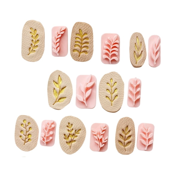 YIEMEEN 8Pieces Soft Clay Leaf Molds Jewelry Accessory Mold Ideal For Jewelry Crafting