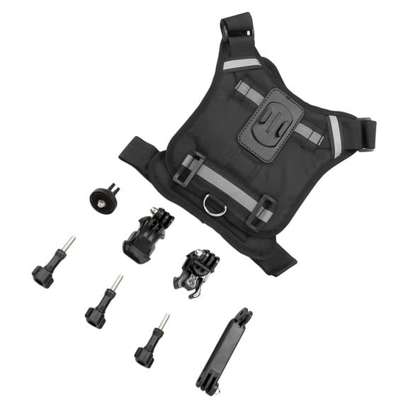 YIEMEEN Action Camera Dog Harness Mount Comfortable Plastic Dog Harness Camera Mount Vest Chest and Back Fixation for Recording