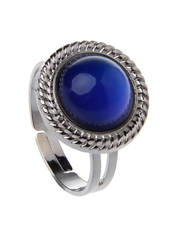 YIEMEEN Adjustable Gemstone Color Change Ring Emotion Feeling Temperature Open Ring