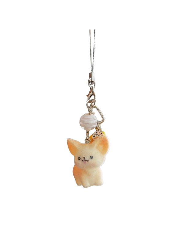YIEMEEN Adorable Fennecs Foxes Resin Keychain Soft Plush Coated Designs